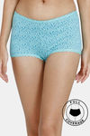 Zivame Low Rise Full Coverage Boyshorts - Gardenprint Aruba Blue — thumbnail 1